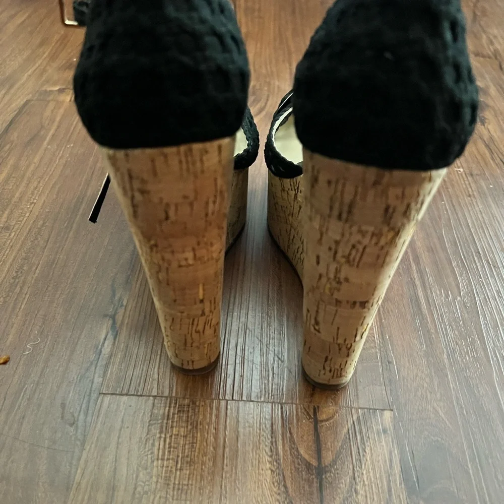 Jessica Simpson Black Espadrille Shoes with Ankle Strap